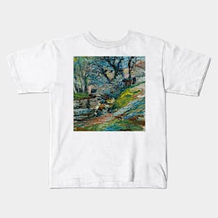 Au Bord De La Riviere, Marseilles by Adolphe Monticelli Kids T-Shirt